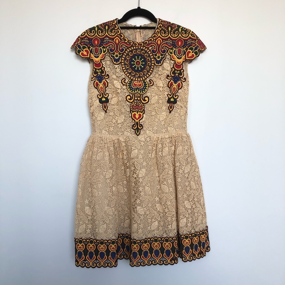 Valentino lace mini dress with embroidery